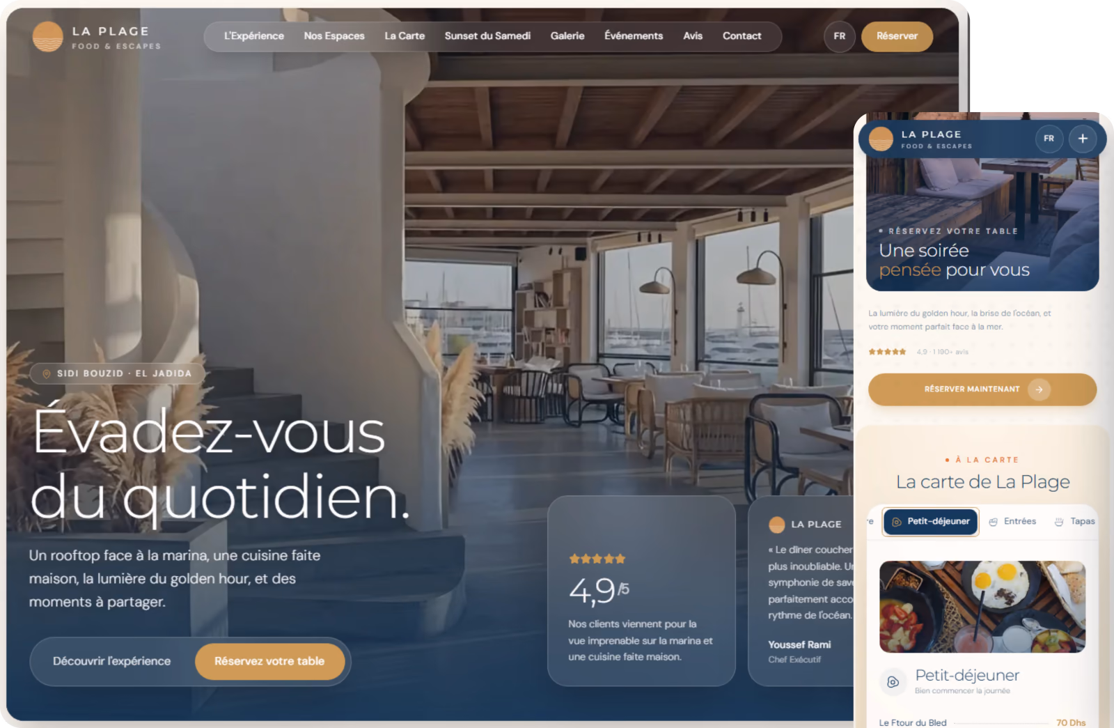 La Plage Seaside Café website