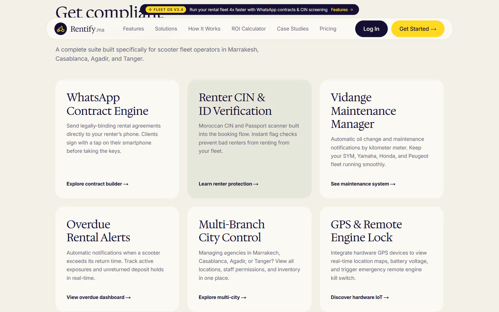 Rentify.ma further down the page on desktop