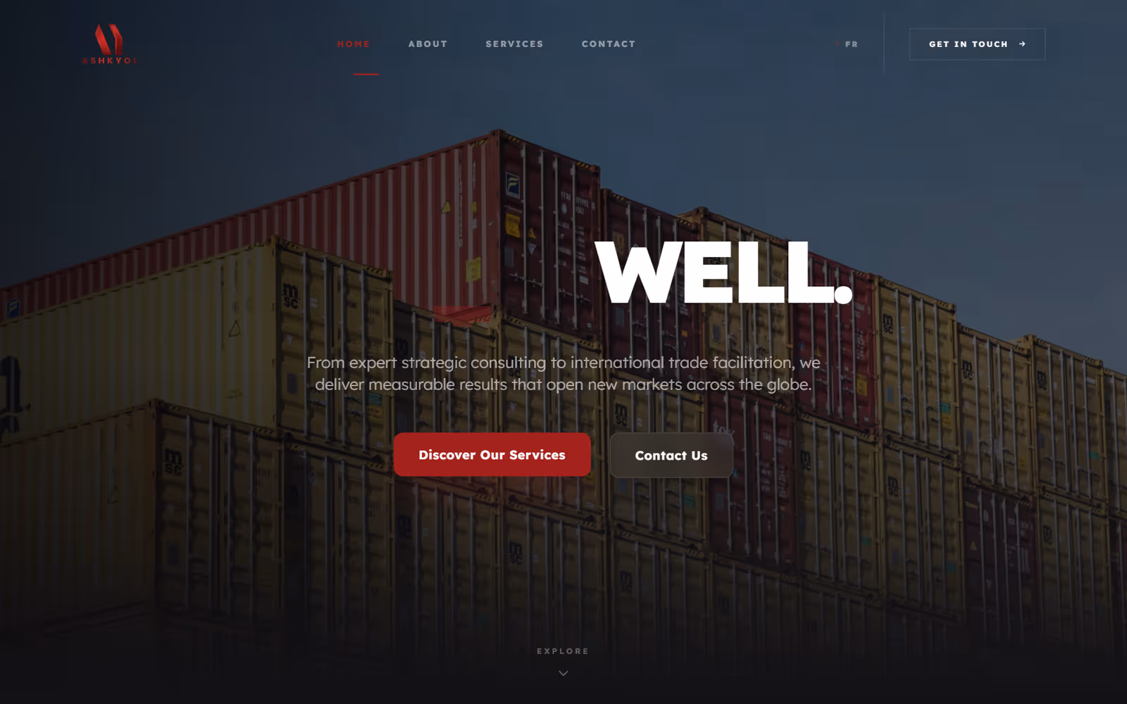 ASHKYOL Corporate Consulting homepage on desktop