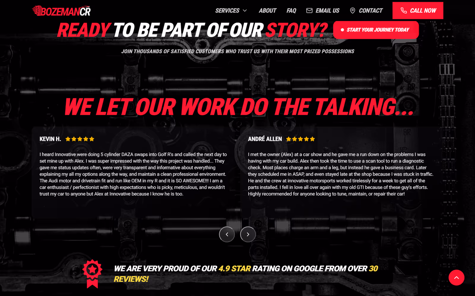 BozemanCR Automotive further down the page on desktop