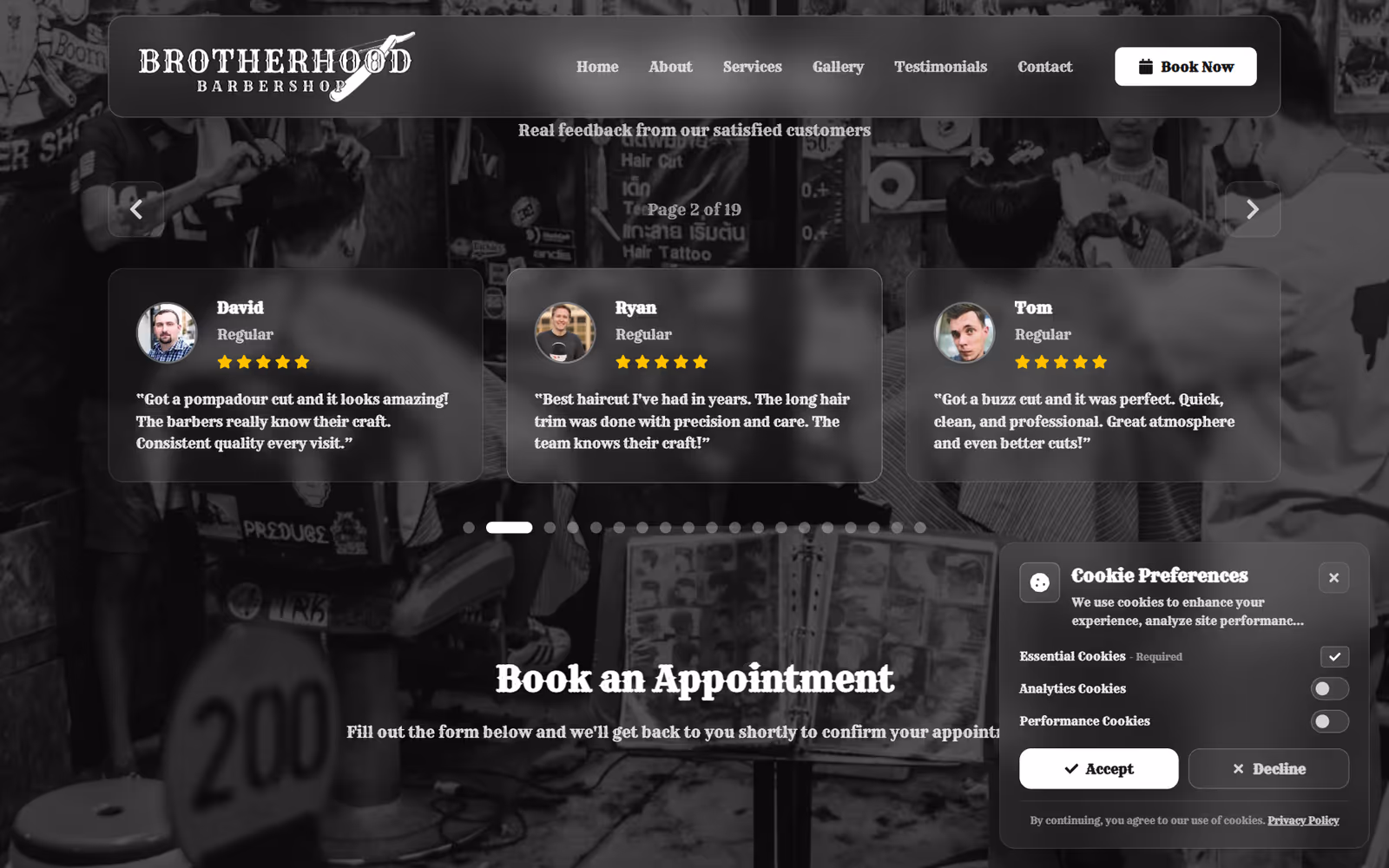 Brotherhood Barbershop further down the page on desktop