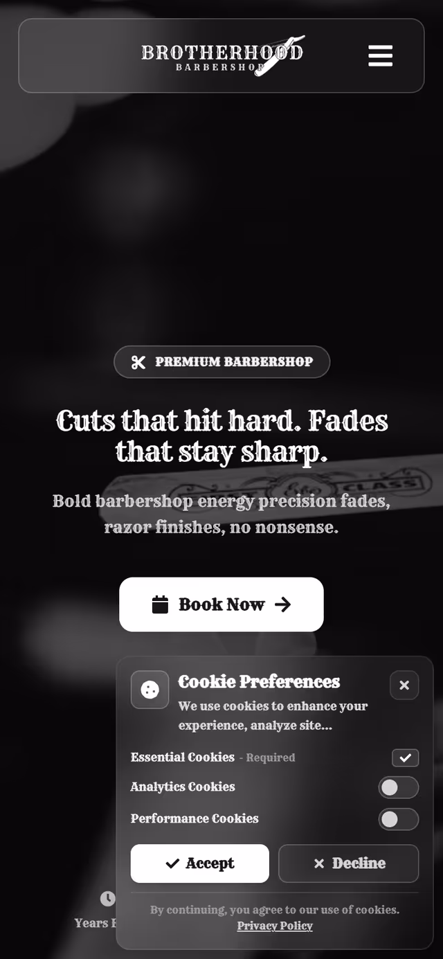Brotherhood Barbershop on mobile