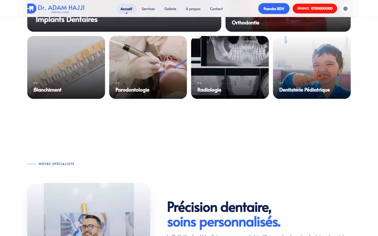 Cabinet Dentaire Dr. Hajji further down the page on desktop