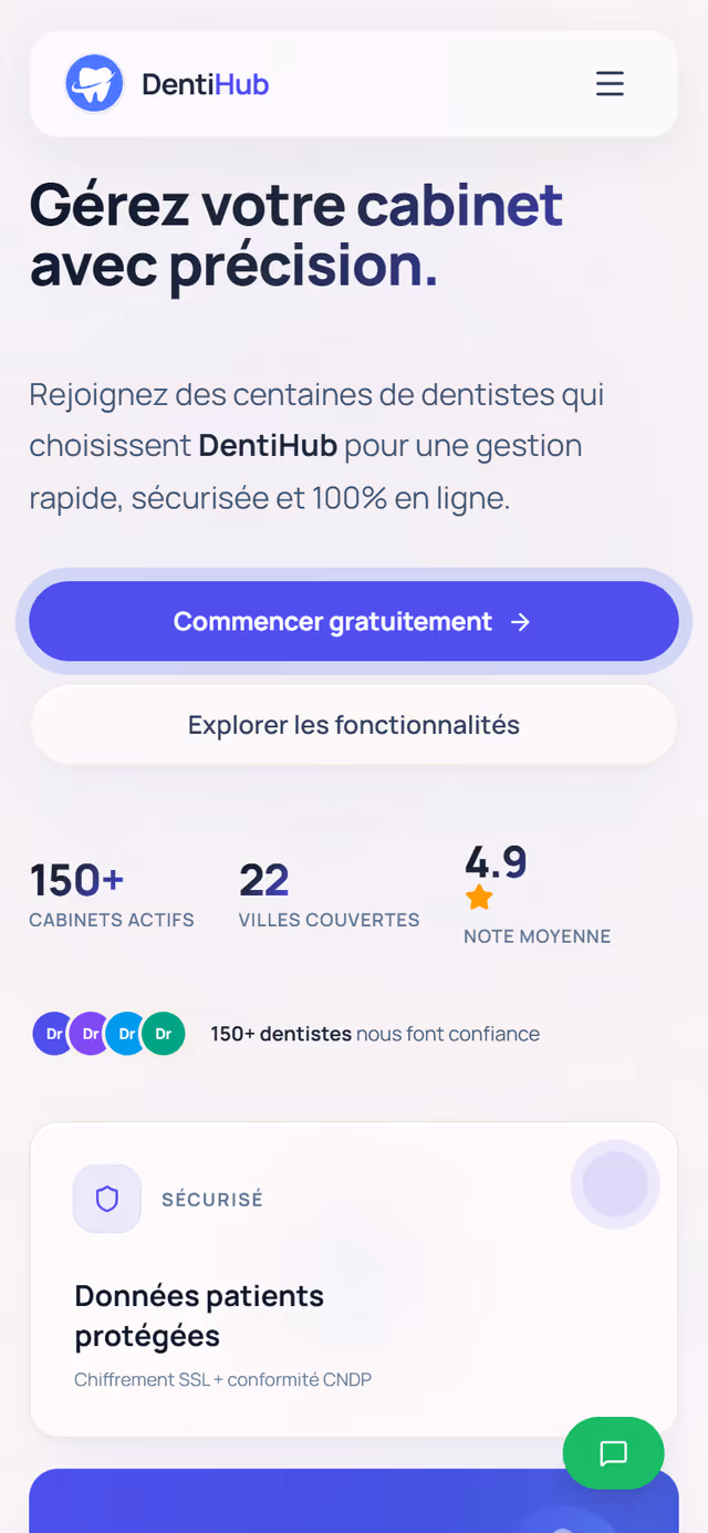 DentiHub on mobile