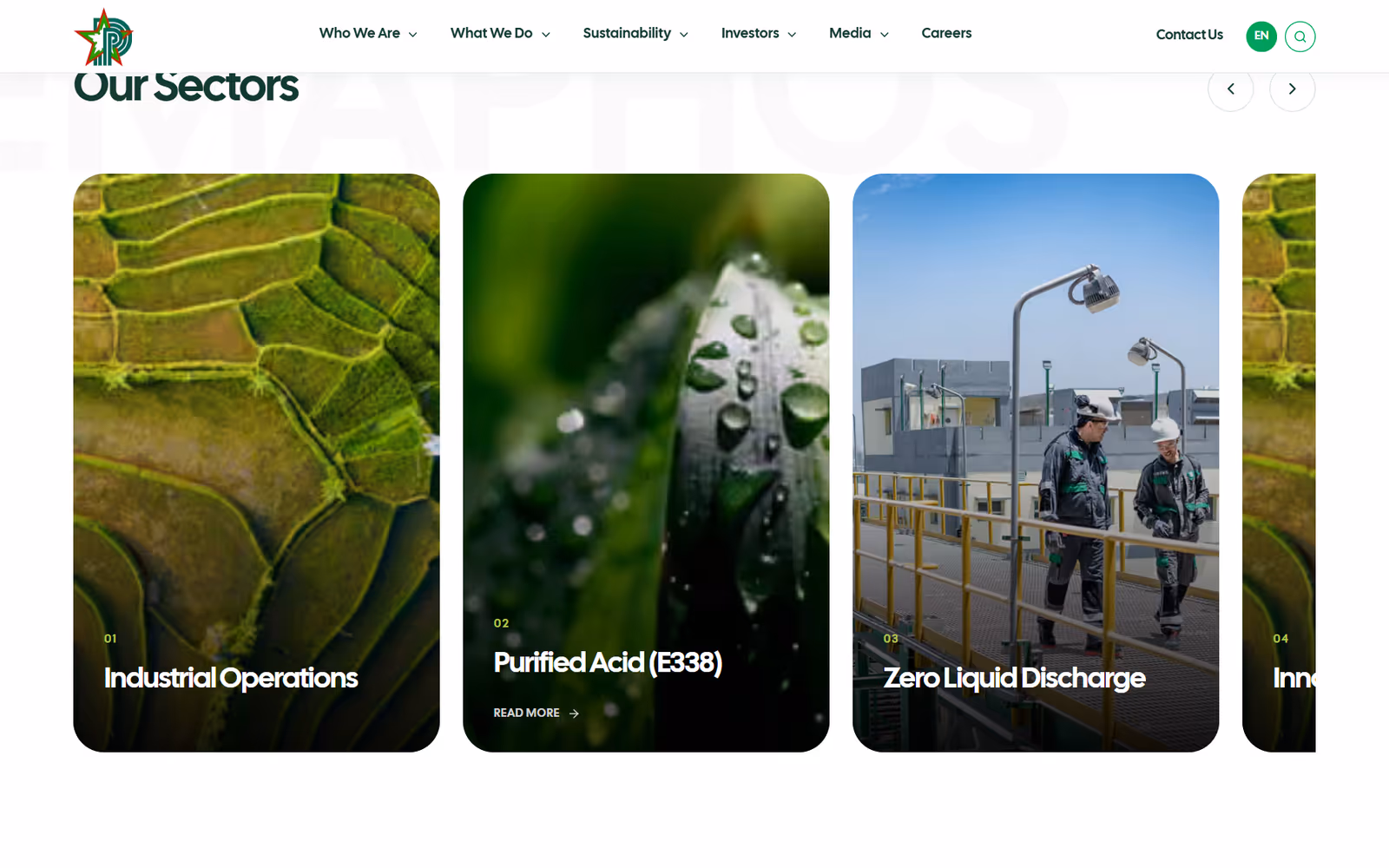 EMAPHOS Corporate page section on desktop