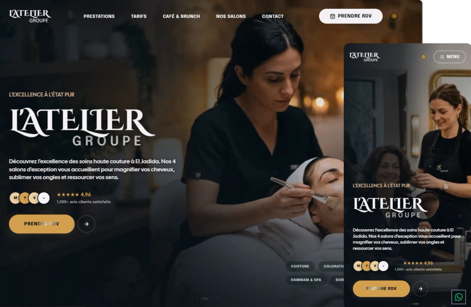 L'ATELIER Beauty Salon website