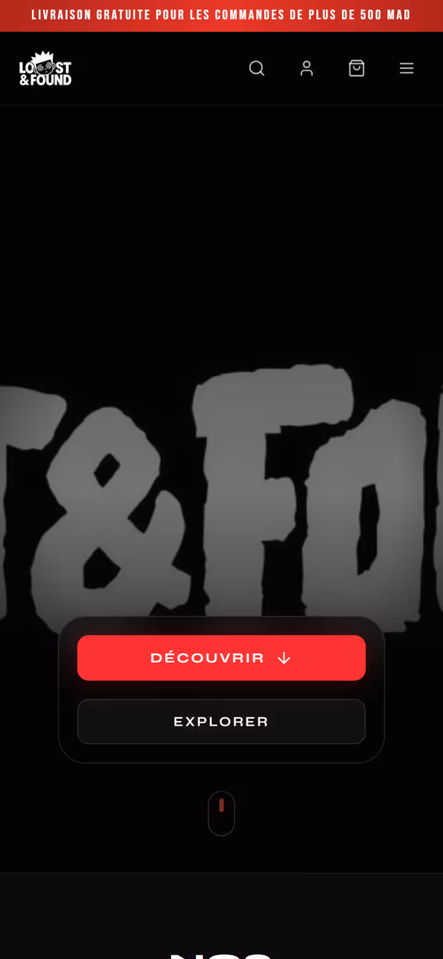 Lost & Found Store on mobile