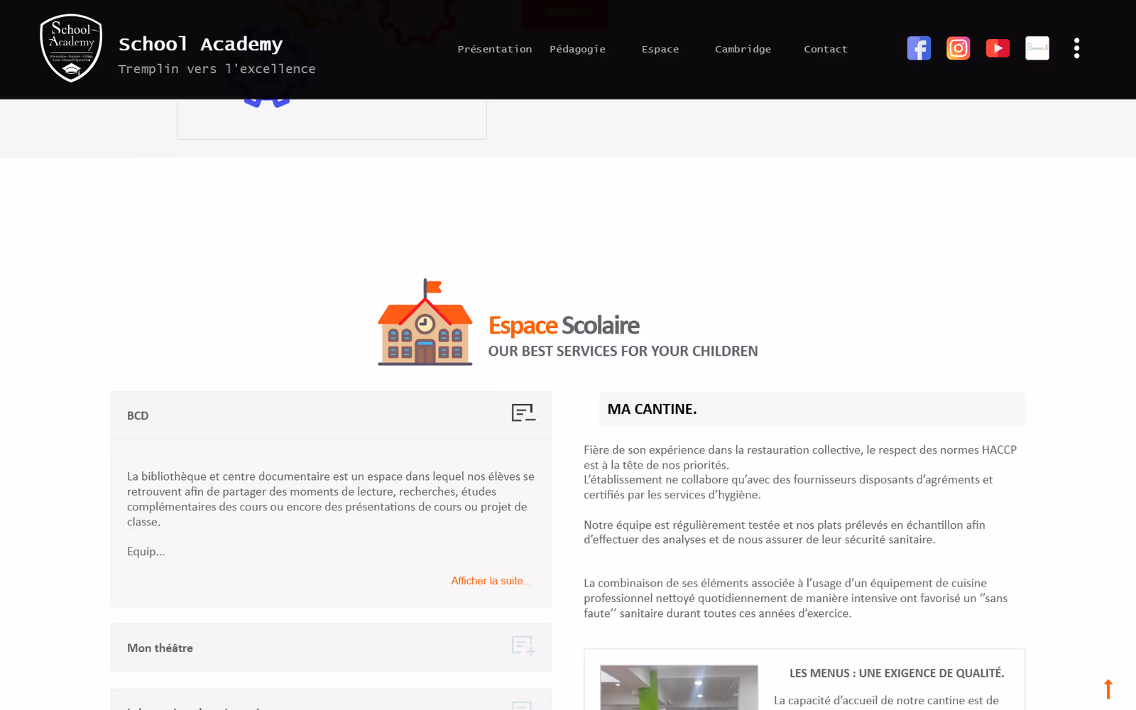 School Academy further down the page on desktop