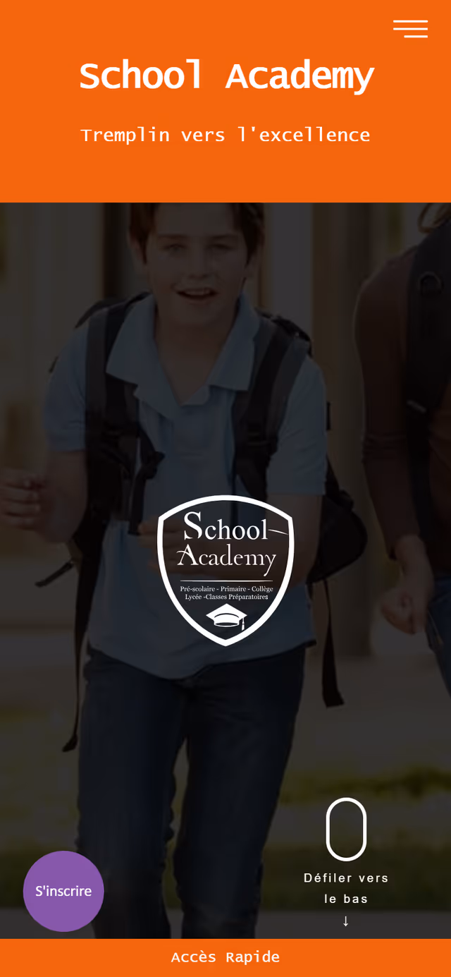 School Academy on mobile