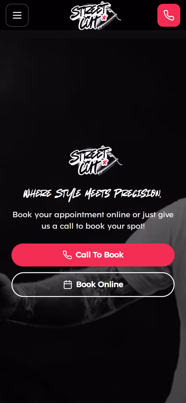 StreetCut Barbershop on mobile