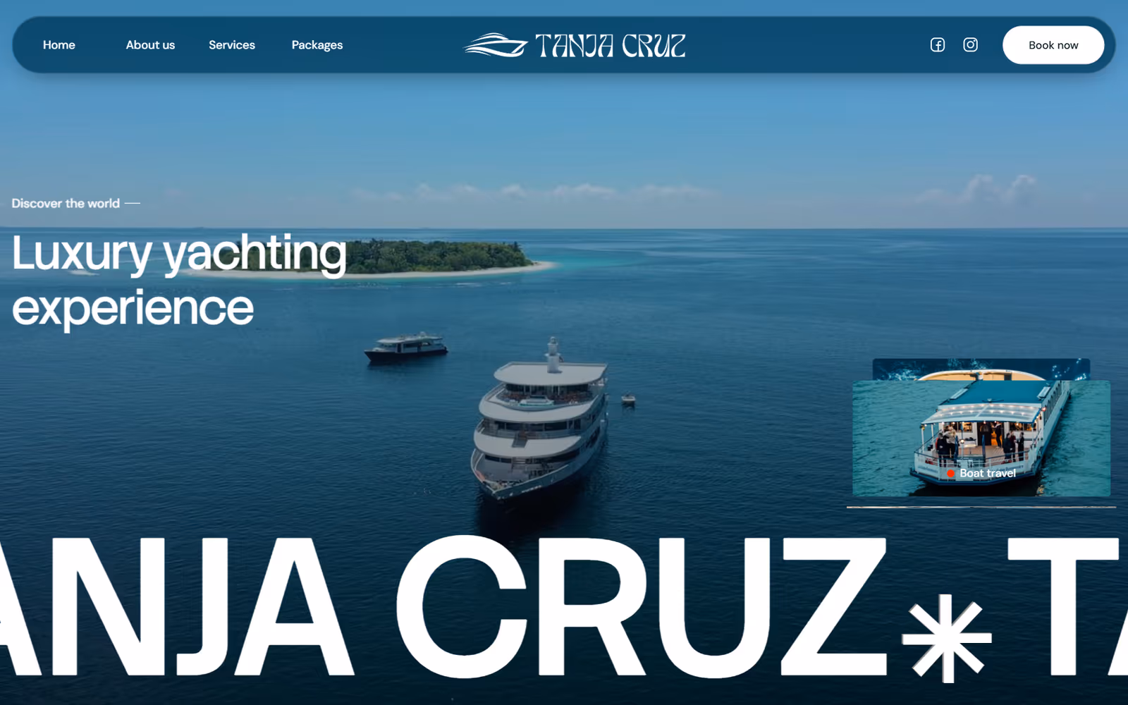 TANJA CRUZ homepage on desktop