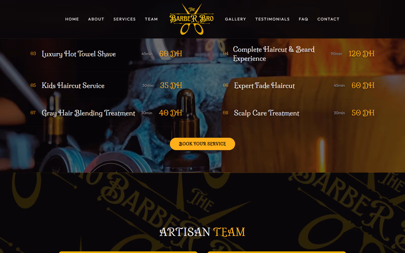 The Barber Bro further down the page on desktop