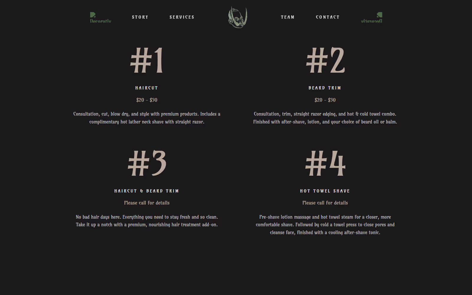 Velvet Handlebear Barbershop further down the page on desktop