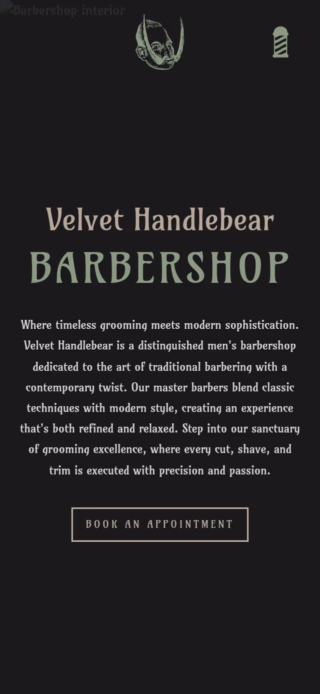 Velvet Handlebear Barbershop on mobile